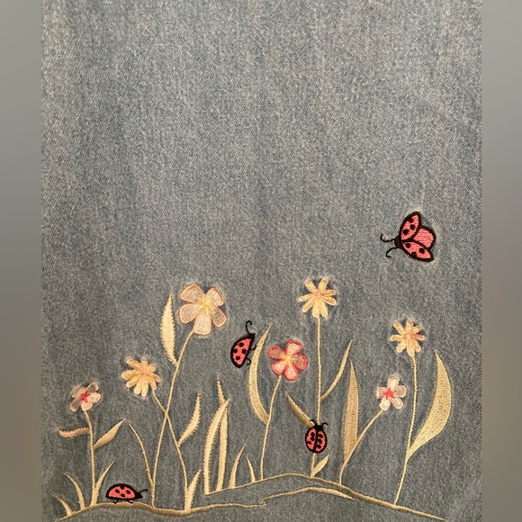 Denim embroidered button down - Picture 4 of 6